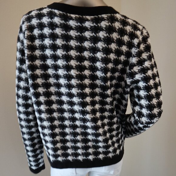 Veronica Beard Cardigan Sweater Primrose Houndstooth Size Large New Tag $548 - Picture 4 of 9